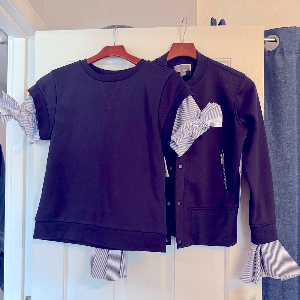 NWT Chelsea28 Navy Knit Top & Jacket Set